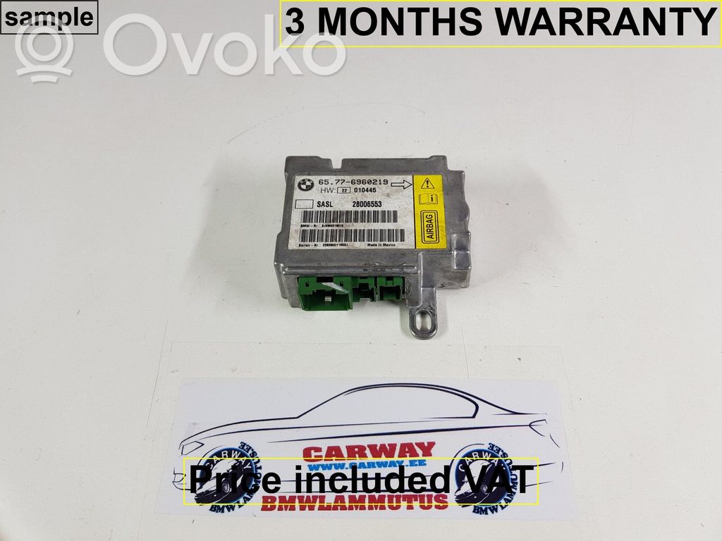 BMW 7 E65 E66 Unidad de control/módulo del Airbag 