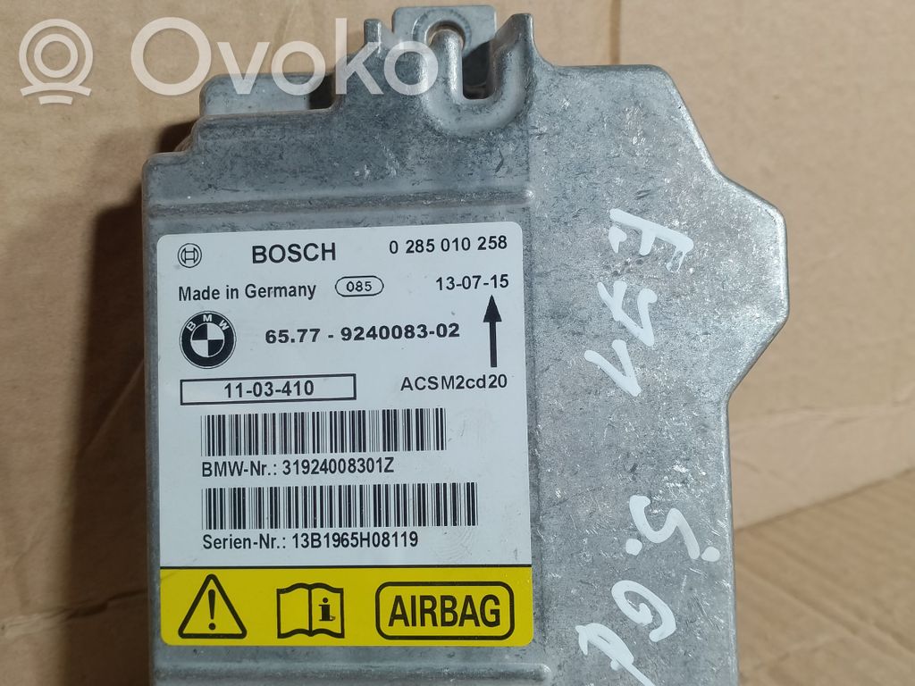 Airbag control unit/module   9240083,65779240083,285010258,1103410