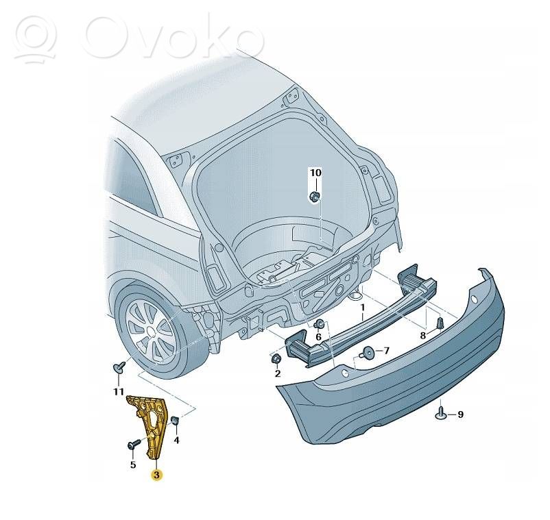 Audi A1 Galinis laikiklis bamperio 