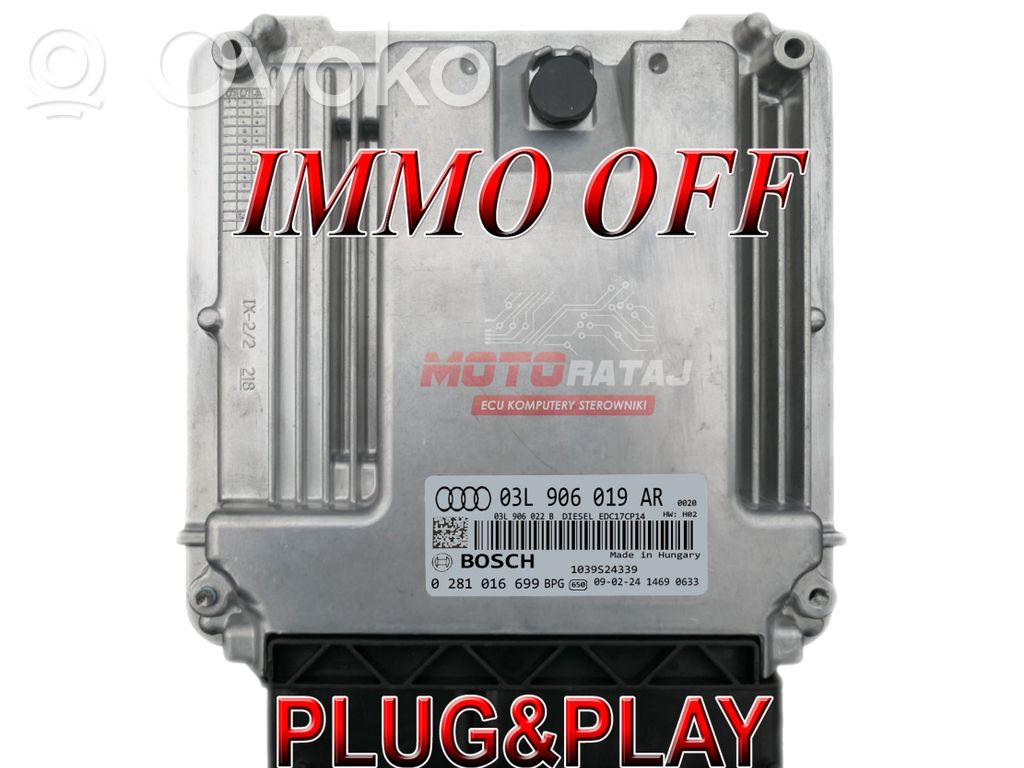 Engine control unit/module ECU   03L906019AR,0281016699