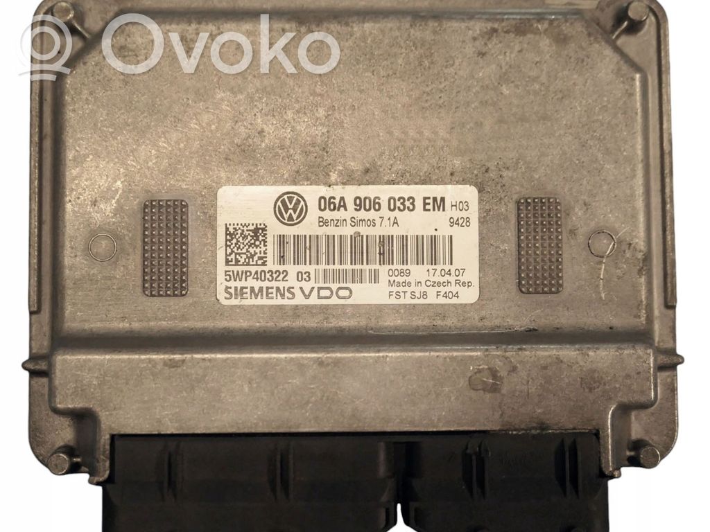 Engine control unit/module   06A906033EM,5WP40322