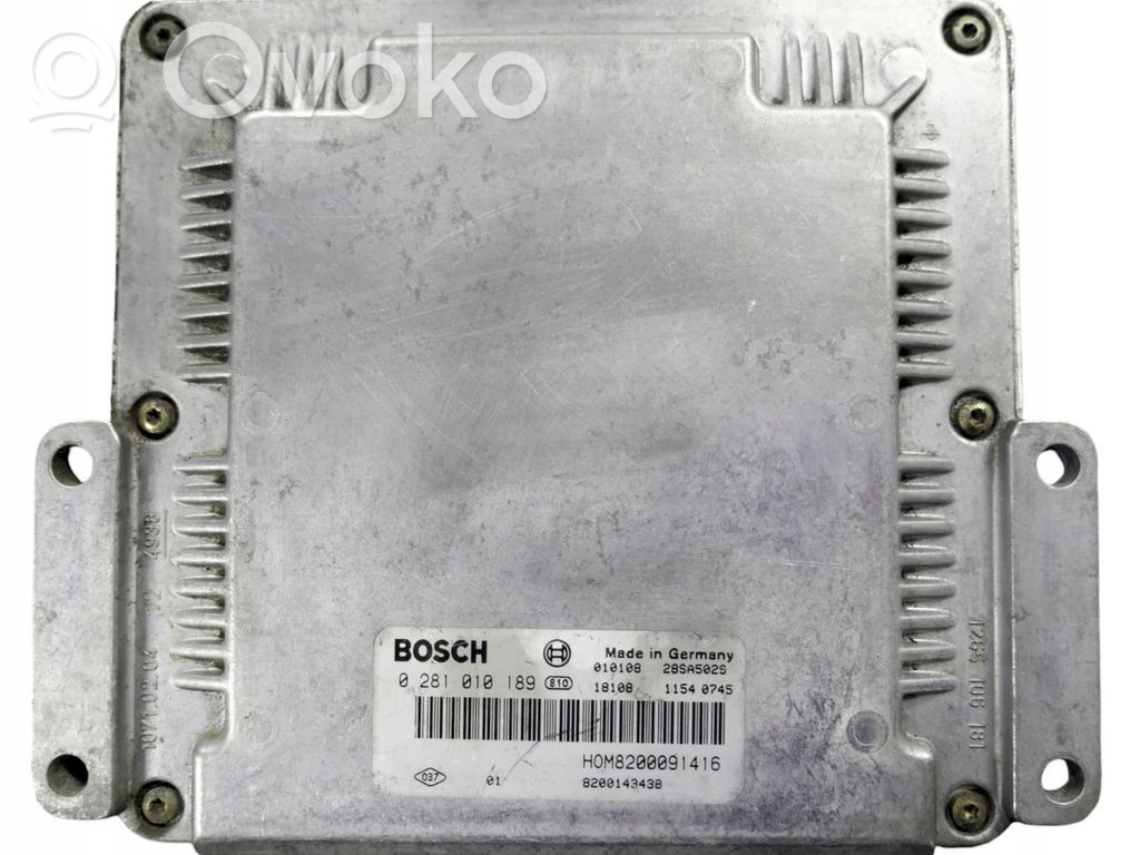 Engine control unit/module   0281010189,HOM8200091416