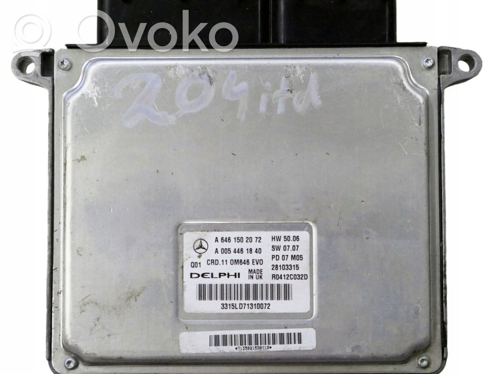 Mercedes-Benz C W204 Engine control unit/module 