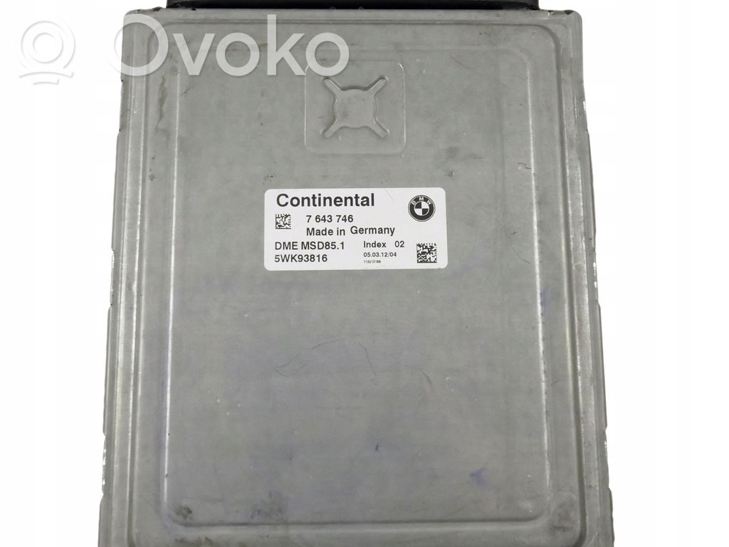 Engine control unit/module   7643746,5WK93816,MSD85