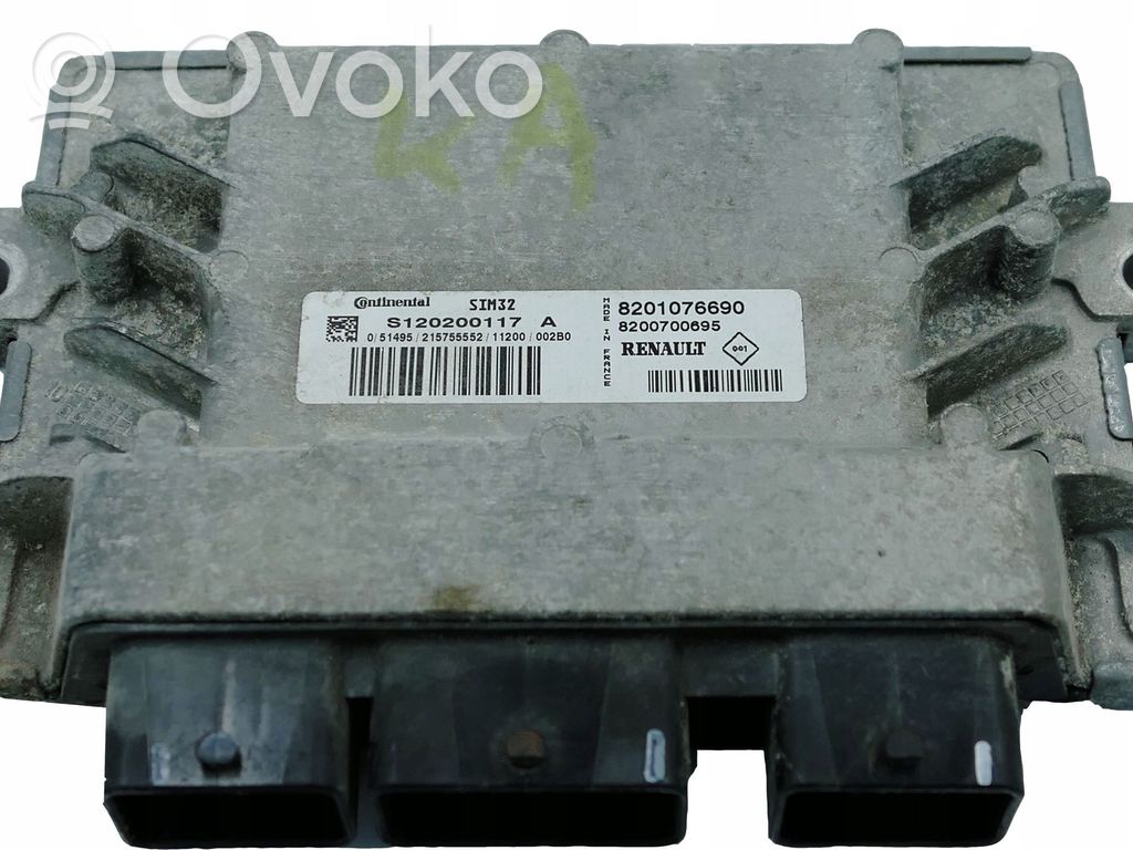 Unidad de control/módulo del motor   8201076690,S120200117,S120200117A
