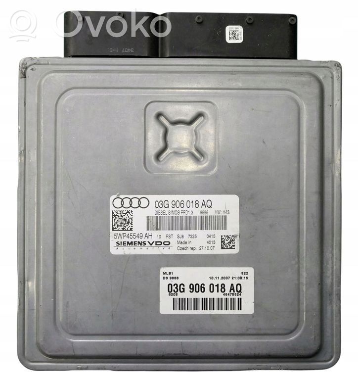 Engine control unit/module   03G906018AQ,5WP45549AH