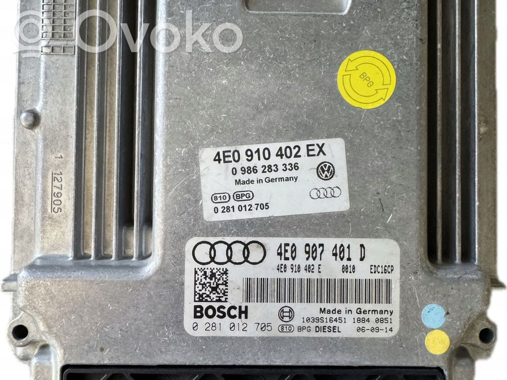 Audi A8 S8 D3 4E Engine control unit/module ECU 