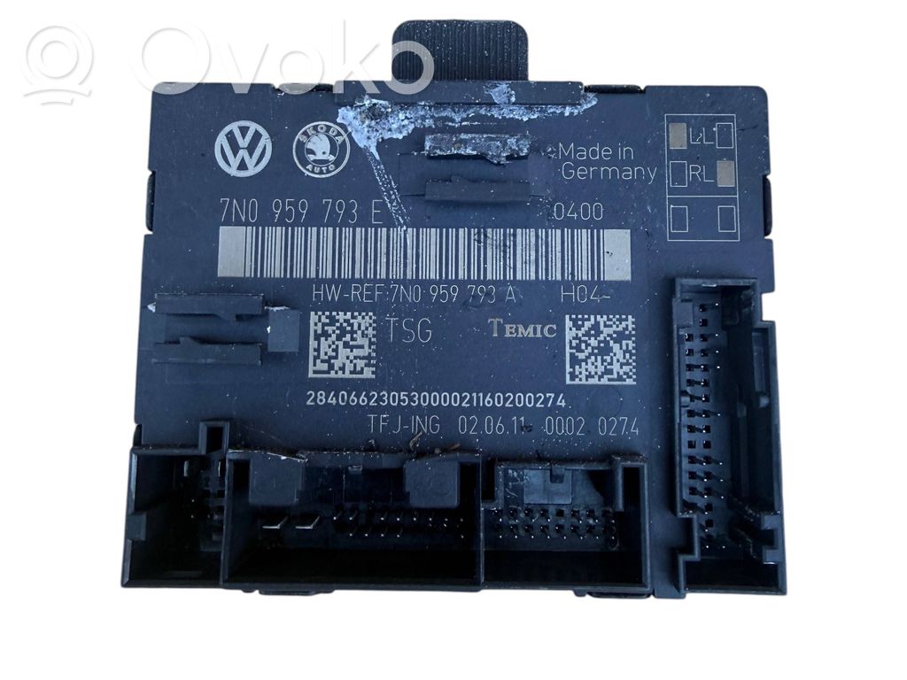 Volkswagen Sharan Unité de commande module de porte 