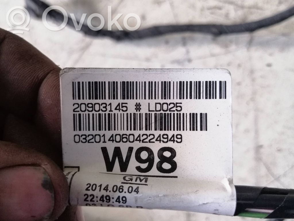 Opel Zafira C Wiązka przewodów klapy tylnej / bagażnika 