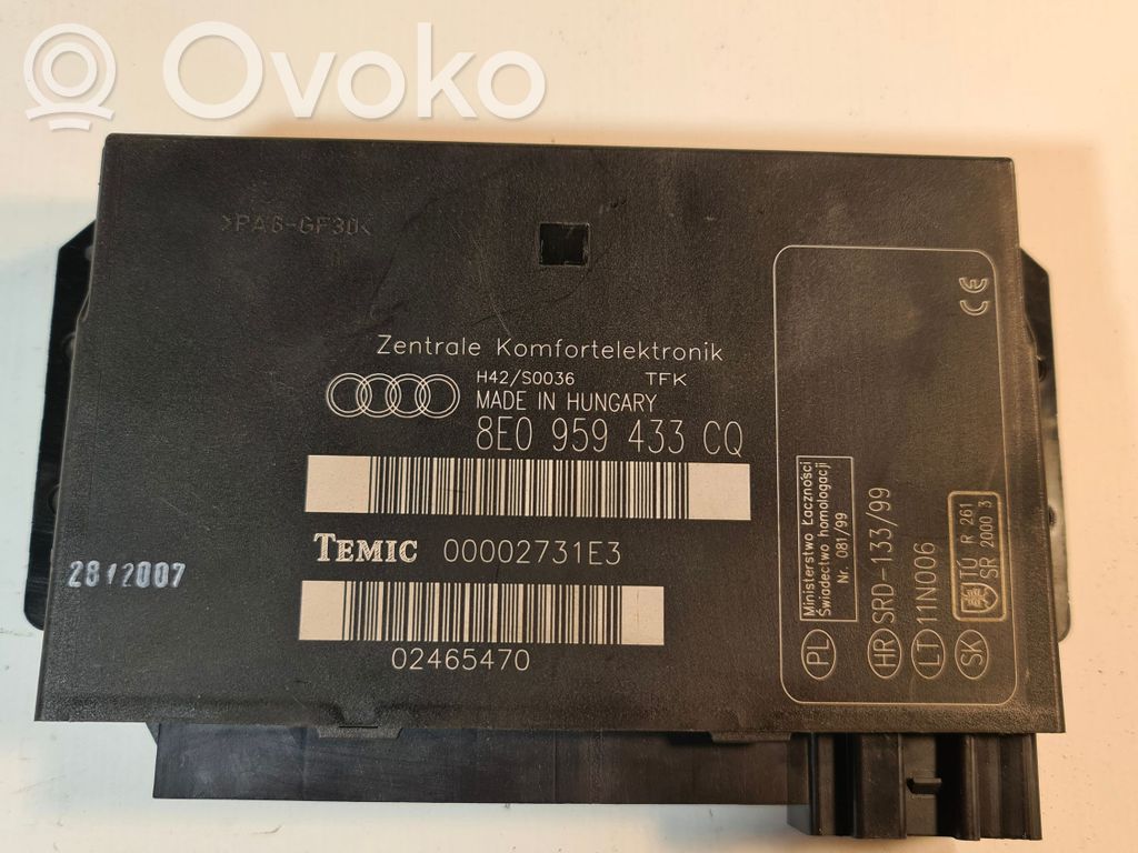 Audi A4 S4 B6 8E 8H Module confort 