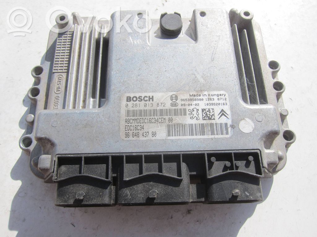 Engine control unit/module   0281013872,9664843780,9653958980,50987