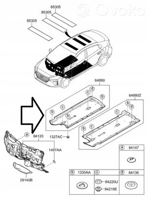 Hyundai Ioniq Protezione anti spruzzi/sottoscocca del motore 