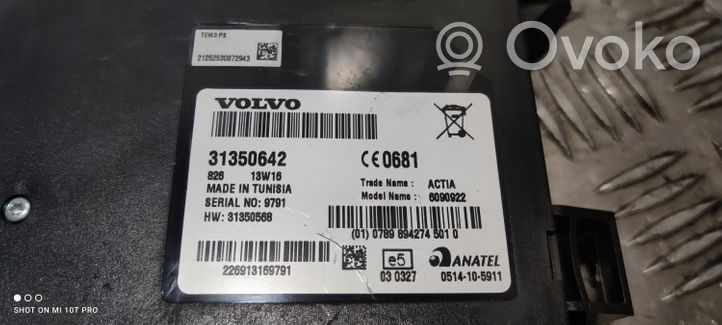 Volvo V60 Unité de commande, module téléphone 31350642