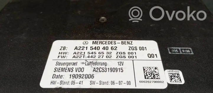 Mercedes-Benz S W221 Piekares vadības bloks A2215404062
