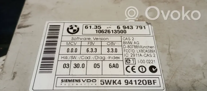 BMW 5 E39 CAS-ohjainlaite/moduuli 6943791