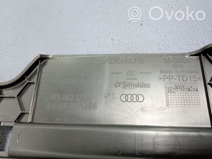 Audi A6 S6 C8 4K Muu kynnyksen/pilarin verhoiluelementti 4K8863373