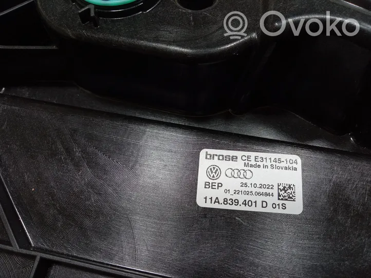 Audi Q4 Sportback e-tron Elektryczny podnośnik szyby drzwi tylnych 11A839401D