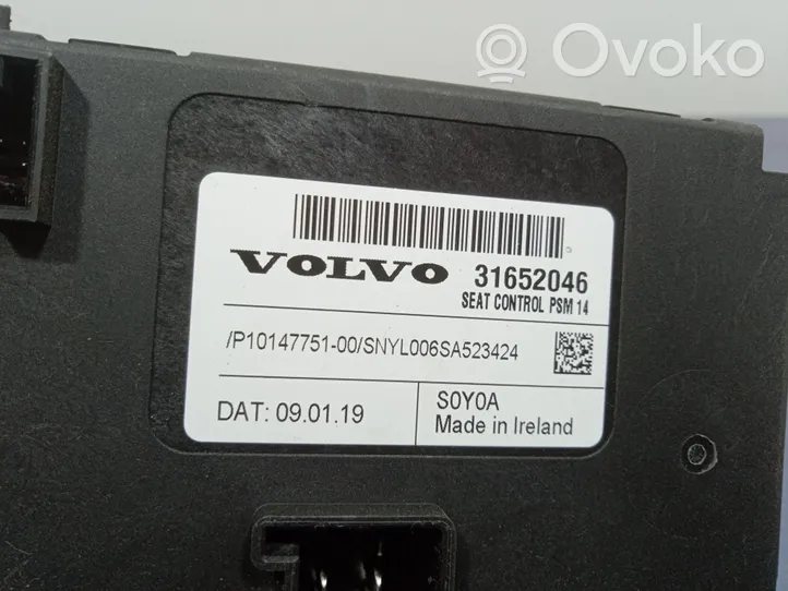 Volvo XC60 Moduł / Sterownik fotela 31652046