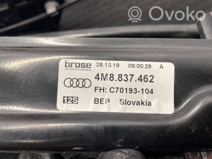 Audi Q8 Mechanizm podnoszenia szyby przedniej bez silnika 4M8837462