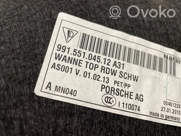 Porsche 911 991 Tappeto di rivestimento del fondo del bagagliaio/baule 99155104512