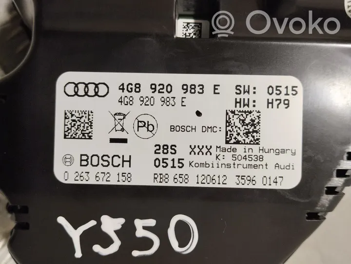 Audi A6 S6 C7 4G Compteur de vitesse tableau de bord 4G8920983E