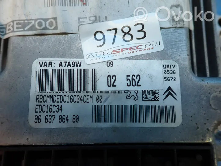 Peugeot 207 Sterownik / Moduł ECU 9663786480