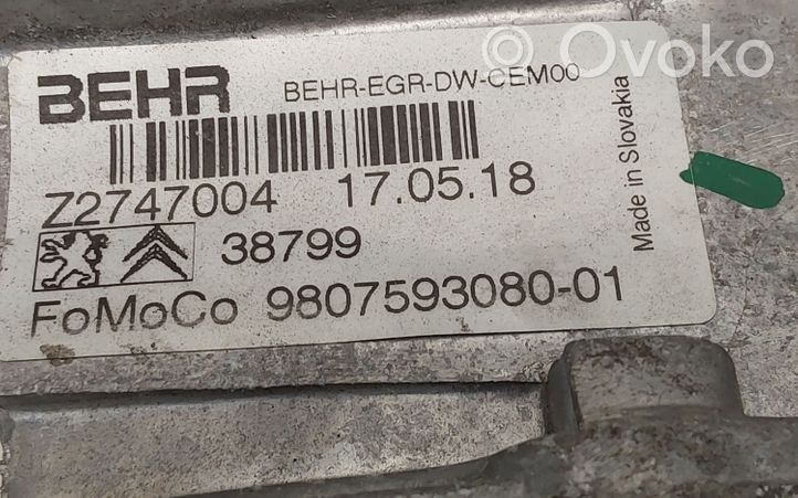 Toyota Proace EGR vožtuvas 9807593080