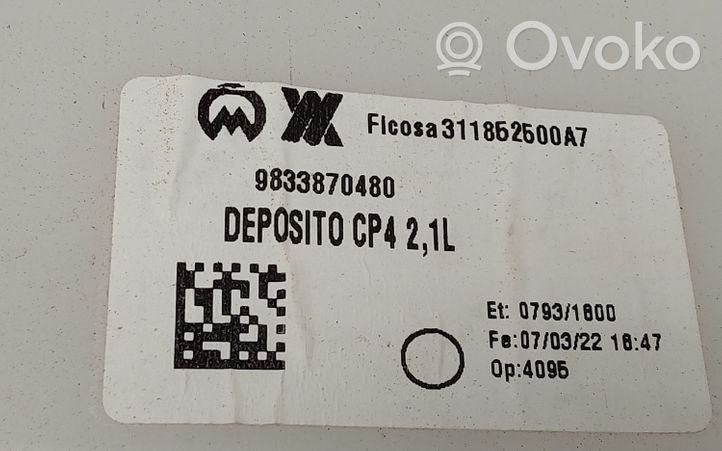 Citroen C4 III e-C4 Windshield washer fluid reservoir/tank 9833870480