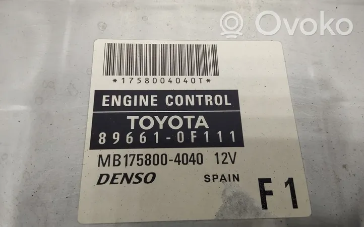 Toyota Corolla Verso AR10 Calculateur moteur ECU 896610F111