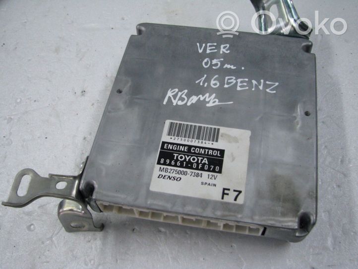 Toyota Corolla Verso E121 Calculateur moteur ECU 896610F070