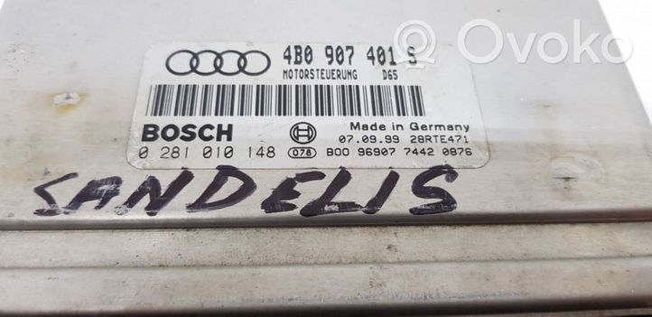 Audi A4 S4 B5 8D Moottorin ohjainlaite/moduuli 4B0907401S