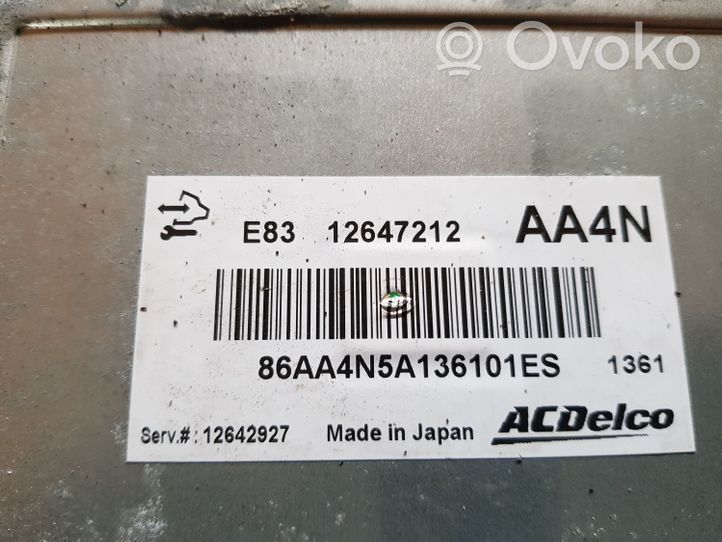 Opel Astra J Moottorin ohjainlaite/moduuli 12647212