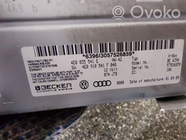 Audi A8 S8 D3 4E Panel / Radioodtwarzacz CD/DVD/GPS 4E0035541E