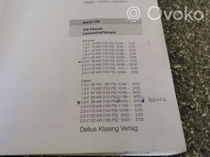 Volkswagen PASSAT B5.5 Vartotojo instrukcija ISBN9783768810265