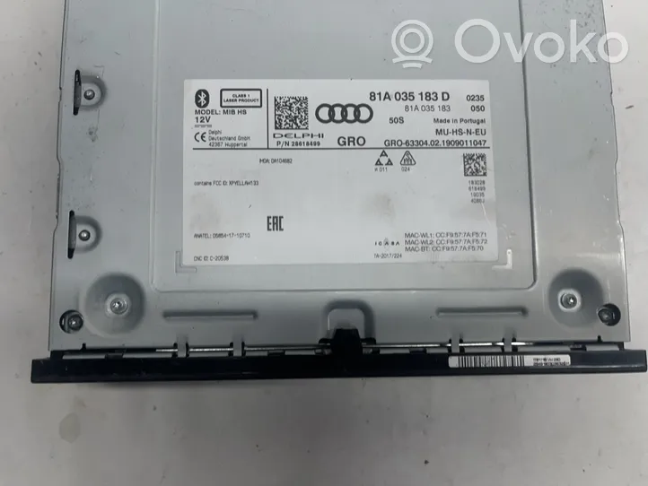 Audi A3 S3 8V CD/DVD-vaihdin 81A035183D