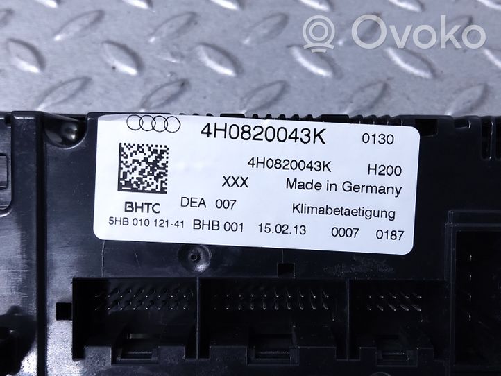 Audi A8 S8 D4 4H Ilmastoinnin ohjainlaite 4H0820043K