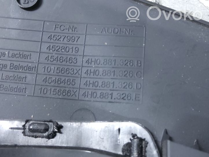 Audi A8 S8 D4 4H Sedynės apdaila 4H0881326B