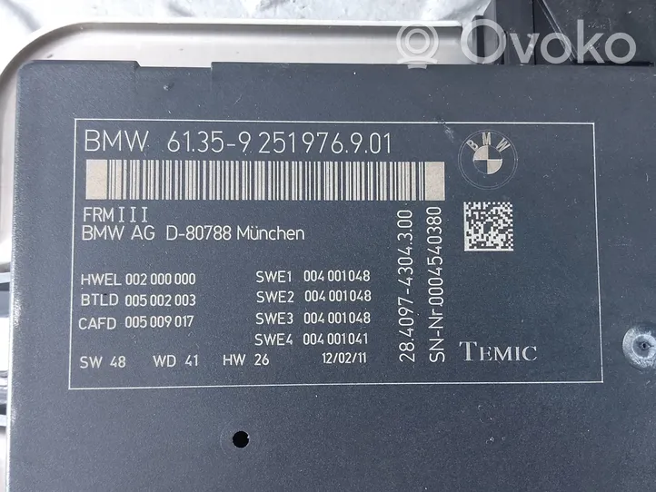 BMW 5 F10 F11 Sterownik / Moduł świateł LCM 9251976