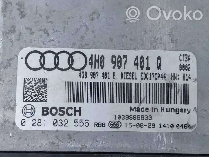 Audi A8 S8 D4 4H Moottorin ohjainlaite/moduuli 4H0907401Q