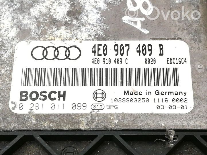 Audi A8 S8 D3 4E Centralina/modulo del motore 4E0907409B