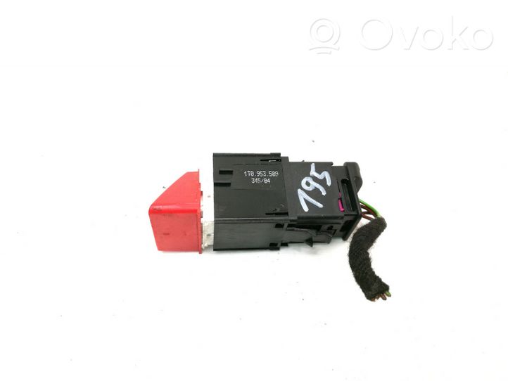 Volkswagen Touran I Botón interruptor de luz de peligro 1T0953509