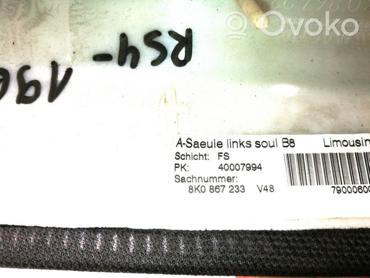 Audi RS4 A-pilarin verhoilu 8K0867233