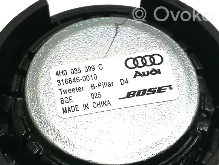 Audi A8 S8 D4 4H Augsto frekvenču skaļrunis (-i) priekšējās durvīs 4H0035399C