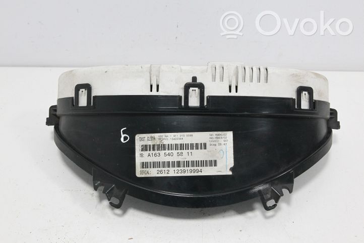 Mercedes-Benz ML W163 Compteur de vitesse tableau de bord A1635405811