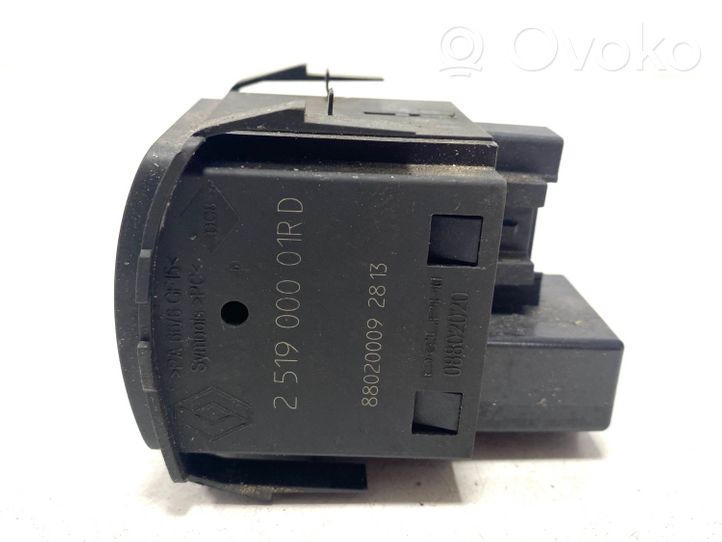 Renault Captur Headlight level height control switch 251900001R