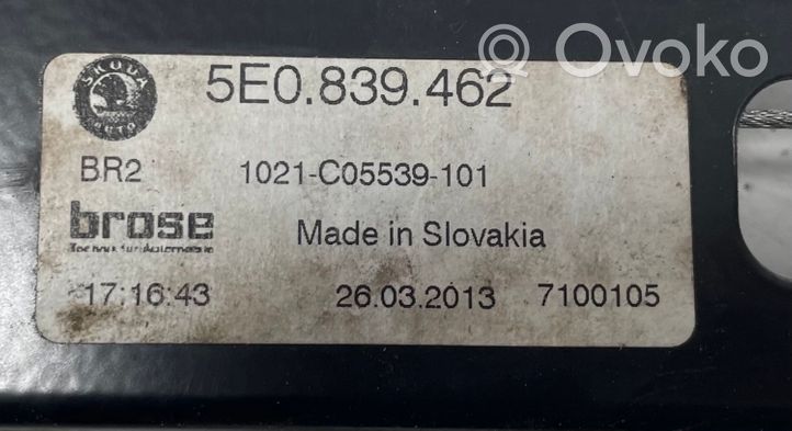 Skoda Octavia Mk3 (5E) Mechanizm podnoszenia szyby tylnej bez silnika 5E0839462