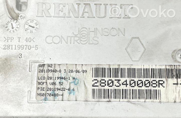 Renault Megane III Monitori/näyttö/pieni näyttö 280340008R
