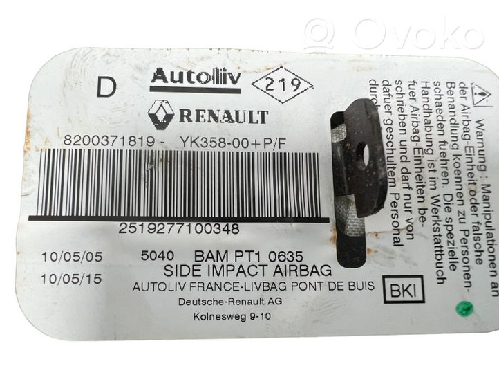 Renault Megane II Poduszka powietrzna Airbag fotela 8200371819