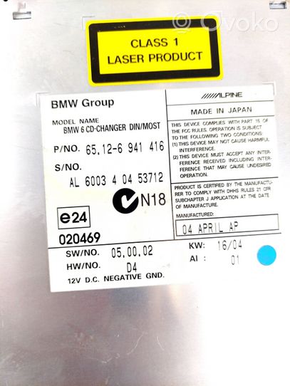 BMW 6 E63 E64 Zmieniarka płyt CD/DVD 65126941416