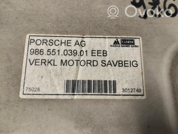 Porsche Boxster 986 Doublure de coffre arrière, tapis de sol 98655103901